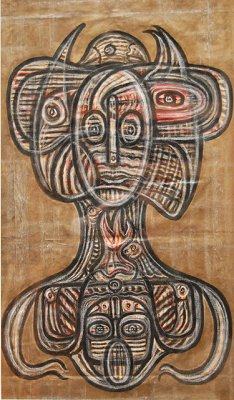 NF948
Dessin sur papier kraft : 
encre de chine, craie blanche par FILLAUDEAU Noël