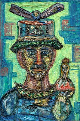 NF 899
Tableau, collage mousse, liche, écorce, papier froissé, peinture sur carton par FILLAUDEAU Noël